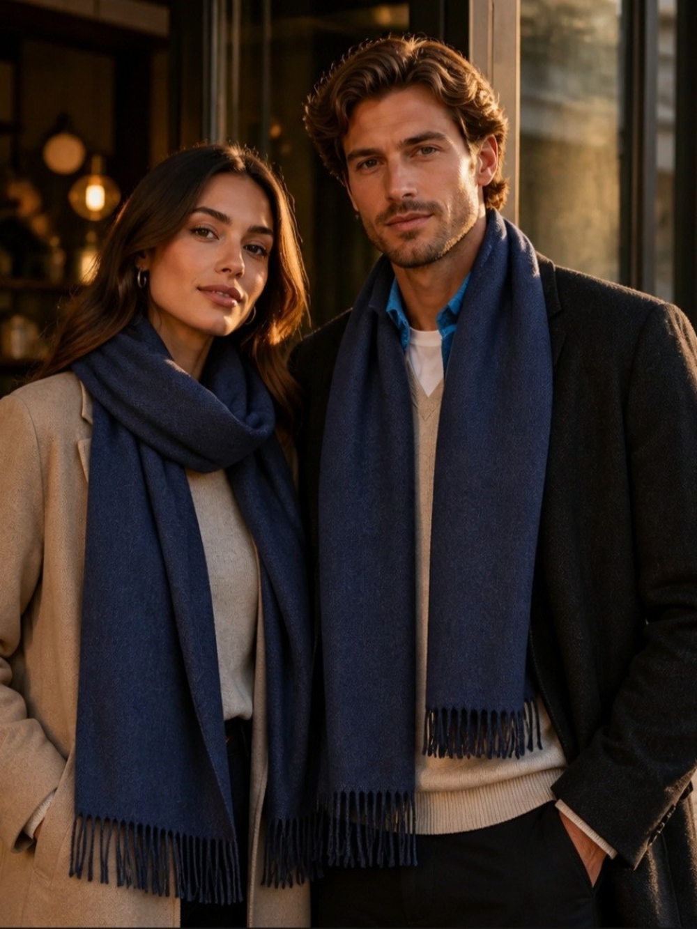 Michael Michael Kors Unisex Elegant Navy Blue Scarf